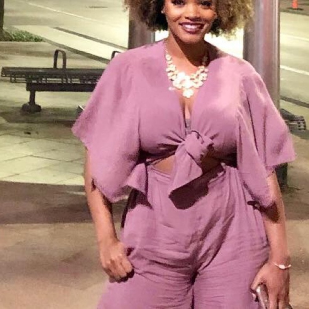Two piece straight leg jumpsuit
